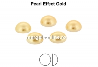 Preciosa, crystal pearl cabochon, gold, 4mm - x4