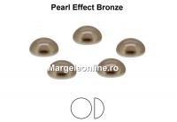 Preciosa, crystal pearl cabochon, bronze, 4mm - x4