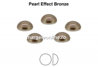 Preciosa, cabochon perla cristal, bronze, 6mm - x4
