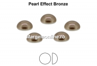 Preciosa, crystal pearl cabochon, bronze, 6mm - x4