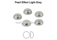 Preciosa, cabochon perla cristal, light grey, 6mm - x4