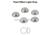 Preciosa, crystal pearl cabochon, light grey, 6mm - x4