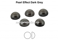 Preciosa, cabochon perla cristal, dark grey, 3mm - x4