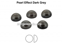 Preciosa, crystal pearl cabochon, dark grey, 4mm - x4