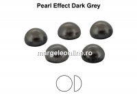 Preciosa, cabochon perla cristal, dark grey, 6mm - x4