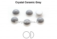 Preciosa, cabochon perla cristal, ceramic grey, 6mm - x4