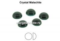 Preciosa, crystal pearl cabochon, malachite, 6mm - x4