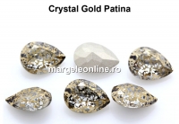Ideal crystals, fancy picatura, gold patina, 10x7mm - x4