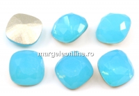 Ideal, fancy square, caribbean blue opal, 8mm - x2