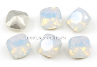 Ideal, fancy square, white opal, 8mm - x2