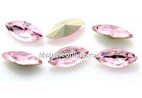 Ideal navette, fancy chaton, light rose, 10mm - x4