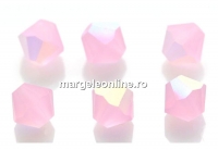 Preciosa, margele bicone, pink sapphire AB MAT, 4mm - x40