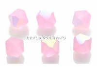 Preciosa, bicone bead, pink sapphire AB Matt, 4mm - x40