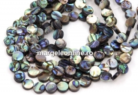 Margele sidef natural Abalone, scoica paua, disc, 8mm