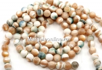 Natural marine pearl beads, cream-ivory, round, 9.5mm
