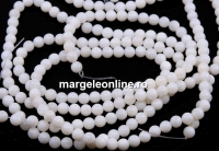 Margele sidef alb, rotund, 5mm