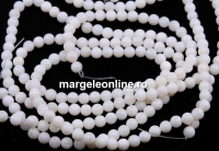 White pearl beads, round, 5mm