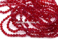 Sirag crystal beads, faceted biconical, siam, 4mm