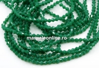 Sirag margele cristal, biconic fatetat, forest green, 4mm