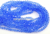 Sirag margele cristal, biconic fatetat, blue sapphire, 4mm