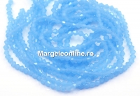 Crystal bead string, faceted biconical, turquoise opal, 4mm
