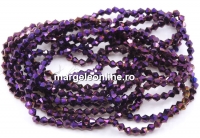 Sirag margele cristal, biconic fatetat, iridescent purple, 4mm