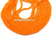 Sirag margele cristal, rondele fatetate, indian orange, 3x2mm