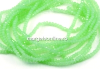 Sirag margele cristal, rondele fatetate, verde pastel, 3x2mm