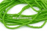 Sirag margele cristal, rondele fatetate, verde oliv, 3x2mm