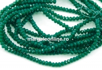 Sirag margele cristal, rondele fatetate, royal green, 3.5x2.5mm