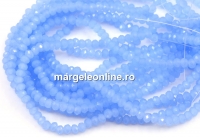 Sirag margele cristal, rondele fatetate, light blue opal, 3.5x2.5mm