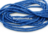 Crystal bead string, faceted rounds, navy blue I, 3x2mm