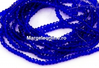 Sirag margele cristal, rondele fatetate, intense blue, 3.5x2.5mm