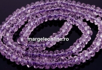 Sirag margele cristal, diamond cut, light amethyst, 6mm