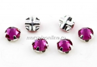 Swarovski, roses montees fucsia, 4mm - x20