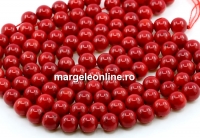 Margele Coral, rosu intens, rotund, 10mm