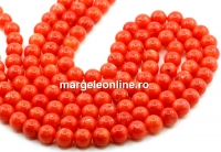 Margele Coral, portocaliu, rotund, 9mm