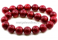 Margele Coral, rosu intens, rotund, 18mm