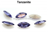 Preciosa navette, fancy chaton, tanzanite, 10mm - x4