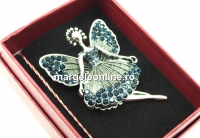 Martisor brooch, Ballerina with crystals, 6x4cm, box included - x1