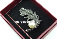 Brosa martisor, Pana cu marcasite, 5x3.5cm, cutie inclusa - x1