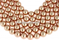 Ideal premium pearls, shine powder almond, 6mm - x50