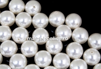 Perle Ideal cu un orificiu, white pearl, 6mm - x4