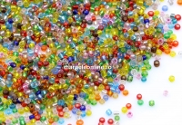 Sand beads, mix silver line, 2mm - x100g
