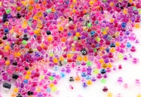 Margele de nisip, mix transparent colour line, 2mm - x100g
