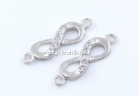 Link, infinity, 925 silver rhodium plated, 16mm  - x1