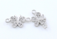 Link fluture cu cristale, argint 925 placat cu rodiu, 13mm - x1