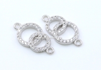 Link Forever together cu cristale, argint 925 placat cu rodiu, 18mm - x1