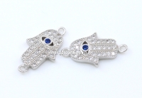 Link Mana lui Fatima cu cristale, argint 925 placat cu rodiu, 15.5mm - x1