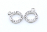 Charm decor cu cristale, argint 925 placat cu rodiu, 9.5mm - x1